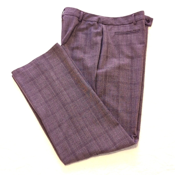 Sag Harbor Purple Plaid Front Pockets Zipper and Button Closure Size 10P - Picture 1 of 8